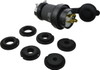 Hubbell Wiring Device-Kellems 600 VAC 30A NEMA L17-30P Industrial Twist Lock Plug 3 Poles, 4 Wires, 3 Phase, IP66, Self-Grounding, 0.35 to 1.15" Cord Diam, Black/White HBL2741SW - 73123143