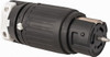 Hubbell Wiring Device-Kellems 125/250 VAC 50A NonNEMA Industrial Twist Lock Connector 3 Poles, 4 Wires, 1 Phase, IP20, Self-Grounding, 0.83 to 1.25" Cord Diam, Black/White CS6364C - 04425666