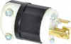 Leviton 277 VAC 15A NEMA L7-15P Industrial Twist Lock Plug 2 Poles, 3 Wires, 1 Phase, Self-Grounding, 0.245 to 0.7" Cord Diam, Black/White 4770-C - 74364829