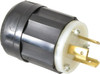 Leviton 480 VAC 20A NEMA L8-20P Industrial Twist Lock Plug 2 Poles, 3 Wires, 1 Phase, Self-Grounding, 0.385 to 0.78" Cord Diam, Black/White 2341 - 74364704