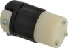 Leviton 125 VAC 20A NEMA L5-30R Industrial Twist Lock Connector 2 Poles, 3 Wires, 1 Phase, Self-Grounding, 0.385 to 0.86" Cord Diam, Black/White 2613-PLC - 93282572