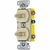 Hubbell Wiring Device-Kellems Combination Wall Switch & Receptacles, Combination Switch/Receptacle Type: Toggle Switch, Color: Ivory, Number of Outlets: 0, Number of Switches: 2, Number of Lights: 0, NEMA Configuration: NonNEMA RC101I - 80381502