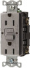 Hubbell Wiring Device-Kellems 1 Phase, 5-15R NEMA, 125 VAC, 15 Amp, GFCI Receptacle 2 Pole, Back and Side Wiring, Commercial Grade GFRST15GY - 54795539