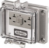 Hubbell Wiring Device-Kellems 5-15R, 5-20R NEMA, 125 VAC, 20 Amp, GFCI Receptacle Cast Aluminum, Panel Mount, Includes In Cabinet Receptacle PR20 - 65886103