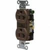 Hubbell Wiring Device-Kellems 125V 20A NEMA 5-20R Commercial Grade Brown Straight Blade Duplex Receptacle 1 Phase, 2 Pole, 3 Wire, Self-Grounding, Flush Mount CRF20 - 10600476