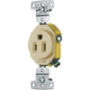 Hubbell Wiring Device-Kellems 125V 15A NEMA 5-15R Residential Grade Ivory Straight Blade Single Receptacle 1 Phase, 2 Pole, 3 Wire, Grounded, Flush Mount RR151I - 11384542