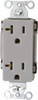 Hubbell Wiring Device-Kellems 125 VAC 20A NEMA 5-20R Specification Grade Gray Straight Blade Duplex Receptacle 1 Phase, 2 Pole, 3 Wire, Self-Grounding, Flush Mount DR20GRY - 86020229
