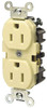 Hubbell Wiring Device-Kellems 125 VAC 15A NEMA 5-15R Specification Grade Gray Straight Blade Duplex Receptacle 1 Phase, 2 Pole, 3 Wire, Self-Grounding, Flush Mount, Corrosion, Heat & Impact Resistant HBL5262GY - 54033790