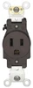 Hubbell Wiring Device-Kellems 250 VAC 15A NEMA 6-15R Specification Grade Ivory Straight Blade Single Receptacle 1 Phase, 2 Pole, 3 Wire, Self-Grounding, Flush Mount HBL5661I - 54033956