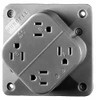 Hubbell Wiring Device-Kellems 125 VAC 15A NEMA 5-15R Hospital Grade Brown Straight Blade Fourplex Receptacle 1 Phase, 2 Pole, 3 Wire, Self-Grounding, Flush Mount, Impact Resistant HBL415H - 54031232