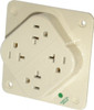 Hubbell Wiring Device-Kellems 125 VAC 20A NEMA 5-20R Hospital Grade Ivory Straight Blade Fourplex Receptacle 1 Phase, 2 Pole, 3 Wire, Self-Grounding, Flush Mount, Impact Resistant HBL420HI - 54031299