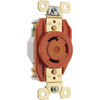 Hubbell Wiring Device-Kellems 125 VAC 30A NEMA 5-30R Industrial Grade Orange Straight Blade Single Receptacle 1 Phase, 2 Pole, 3 Wire, Isolated Ground, Flush Mount IG2610 - 54032040