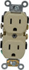 Leviton 125 VAC 15A NEMA 5-15R Specification Grade Ivory Straight Blade Duplex Receptacle 1 Phase, 2 Pole, 3 Wire, Self-Grounding, Flush Mount, Tamper Resistant CR15-I - 65221061