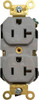 Leviton 125 VAC 20A NEMA 5-20R Industrial Grade Gray Straight Blade Duplex Receptacle 1 Phase, 2 Pole, 3 Wire, Self-Grounding, Flush Mount, Impact & Tamper Resistant 5362-GY - 74366527