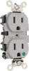 Leviton 125 VAC/VDC 15A NEMA 5-15R Hospital Grade Gray Straight Blade Duplex Receptacle 1 Phase, 2 Pole, 3 Wire, Self-Grounding, Flush Mount, Impact Resistant 8200-GY - 74422932