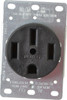 Leviton 125/250 VAC 50A NEMA 14-50R Industrial Grade Black Straight Blade Single Receptacle 1 Phase, 3 Pole, 4 Wire, Self-Grounding, Flush Mount, Corrosion Resistant 279-S00 - 74366394