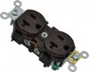 Leviton 125 VAC 20A NEMA 5-20R Industrial Grade Brown Straight Blade Duplex Receptacle 1 Phase, 2 Pole, 3 Wire, Self-Grounding, Flush Mount, Impact Resistant 5352 - 74422890
