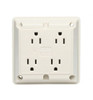Leviton 125 VAC 20A NEMA 5-20R Specification Grade Ivory Straight Blade Fourplex Receptacle 1 Phase, 2 Pole, 3 Wire, Self-Grounding, Flush Mount, Chemical, Corrosion & Impact Resistant 21254-I - 74364415