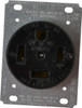 Leviton 125/250 VAC 60A NEMA 14-60R Industrial Grade Black Straight Blade Single Receptacle 1 Phase, 3 Pole, 4 Wire, Self-Grounding, Flush Mount, Tamper Resistant 9460 - 74423963