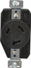 Cooper Wiring Devices 480 VAC, 20 Amp, L8-20R NEMA, Self Grounding Receptacle 2 Poles, 3 Wire, Female End, Black CWL820R - 09633892