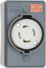 Hubbell Wiring Device-Kellems 125/250 VAC, 30 Amp, L14-30R NEMA, Self Grounding Receptacle 3 Poles, 4 Wire, Female End, Gray HBL2710SR - 73122863