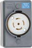 Hubbell Wiring Device-Kellems 120/208 VAC, 30 Amp, L21-30R NEMA, Self Grounding Receptacle 4 Poles, 5 Wire, Female End, Gray HBL2810SR - 73123184
