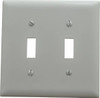 Legrand Pass & Seymour 2 Gang, 4-3/4 Inch Long x 4-11/16 Inch Wide, Standard Switch Plate Toggle Switch, White, Nylon TP2W - 01189737