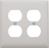 Legrand Pass & Seymour 2 Gang, 4-11/16 Inch Long x 2-15/16 Inch Wide, Standard Outlet Wall Plate Duplex Outlet, White, Nylon TP82W - 01189380