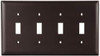 Legrand Pass & Seymour 4 Gang, 4-1/2 Inch Long x 8-3/8 Inch Wide, Standard Switch Plate Toggle Switch, Brown, Nylon TP4 - 01189273