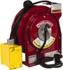 Reelcraft 12 AWG, 45 ft. Cable Length, Cord & Cable Reel with Duplex GFCI Outlet Box End 2 Outlets, NEMA 5-20R, 20 Amps, 125 Volts, SJEOOW Cable, Red Reel L 4545 123 7A - 01991215