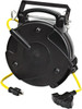 Value Collection 12 AWG, 65 ft. Cable Length, Cord & Cable Reel with Quad Tap Nema 5-15 End 4 Outlets, NEMA 5-15R, 15 Amps, 120 Volts, SJTOW Cable, Black Reel, Spring Driven Reel 8665TFQ - 38112249