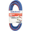 PRO-SOURCE 25 ft., 12/3 Gauge/Conductors, Blue/Red Outdoor Extension Cord 1 Receptacle, 15 Amps, UL SJTW, NEMA 5-15P PS-AZB0100 - 43402452