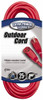 Southwire 25 ft., 14/3 Gauge/Conductors, Red Indoor & Outdoor Extension Cord 1 Receptacle, 15 Amps, 125 VAC, UL SJTW, NEMA 5-15P, 5-15R 2407SW8804 - 54094073