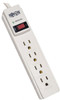 Tripp Lite 4 Outlets, 120 VAC15 Amps, 4 ft. Cord, Power Outlet Strip Floor, Keyhole Mount, 5-15 NEMA Configuration, 8" Strip TLP404 - 40609364