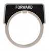 Square D Half Round, Aluminum Legend Plate - Forward Black Background, White Letters, 1.18 Inch Hole Diameter 9001KN206 - 68619337