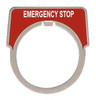 Square D Round, Aluminum Legend Plate - Emergency Stop Red Background, White Letters, 1.18 Inch Hole Diameter 9001KN205 - 68618867