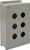 nVent HOFFMAN 6 Hole, 1.2 Inch Hole Diameter, Steel Pushbutton Switch Enclosure 10-1/2 Inch High x 6.47 Inch Wide x 3 Inch Deep, 12, 13 NEMA Rated E6PB - 82217480