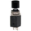 GC/Waldom Electronics 0.315 Inch Mount Hole, Miniature Pushbutton Switch Only Round, Black Pushbutton, Nonilluminated, Maintained (MA), On-On 35-408 - 06969406