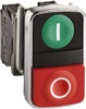 Square D 0.87 Inch Mount Hole, Flush, Pushbutton Switch Only Rectangle, Green and Red Pushbutton, Illuminated, Momentary (MO), Shock and Vibration Resistant XB4BL73415 - 55483630