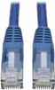 Tripp Lite Cat6, 24 AWG, 8 Wires, 550 MHz, Unshielded Network & Ethernet Cable Blue, PVC, 1 ft. OAL N201-001-BL - 75420190