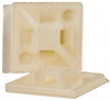 Thomas & Betts Natural (Color), Nylon, Four Way Cable Tie Mounting Base 3/4" Long x 0.205" High x 3/4" Wide Adhesive Back, Screw Size 6 MPNY-750-9-C - 73125395