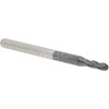 Accupro 3/32" Diam, 9/32" LOC, 4 Flute Solid Carbide Ball End Mill AlTiN Finish, Single End, 1-1/2" OAL, 1/8" Shank Diam, Spiral Flute 12184564 - 09137514