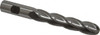 Cleveland 3/4" Diam, 4" LOC, 4 Flute High Speed Steel Ball End Mill Uncoated, Single End, 6-1/4" OAL, 3/4" Shank Diam, Spiral Flute C33349 - 87406575