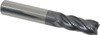 Accupro 3/8" Diam 4 Flute Solid Carbide 0.015" Chamfer Width Corner Chamfer End Mill AlTiN Finish, 2-1/2" OAL, 1" LOC, 3/8" Shank Diam, Variable° Helix, RH Cut, RH Flute, Centercutting 4463750C11 - 04490546