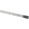 Accupro 1/2" Diam 7 Flute Solid Carbide 0.03" Corner Radius End Mill AlTiN Finish, 6" OAL, 5/8" LOC, 1/2" Shank Diam, 38° Helix, RH Cut, RH Flute, Centercutting, 3-1/8" Extended Reach 12178720 - 58750670