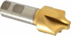 Hertel 1/2" Radius, 1-1/2" Diam, 4 Flute High Speed Steel Corner Rounding End Mill Single End, TiN Finish, 4-1/8" OAL, 1" Shank Diam 23098 - 79562997