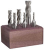 Cleveland 1/8 to 1/2", 4 Flute End Mill Set Uncoated, Cobalt, Centercutting 8743577/8743579 - 06012991