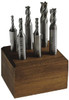 Hertel 1/8 to 3/8", 4 Flute End Mill Set Uncoated, Cobalt, Double End, Centercutting CAA80110K - 88245303