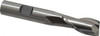 Cleveland 9/16" Diam, 1-1/4" LOC, 2 Flute High Speed Steel Keyway End Mill Spiral Flute, Uncoated, 1/2" Shank Diam, 3-3/8" OAL, 30° Helix, Centercutting C38926 - 87396297