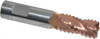 PROMAX Tools 3/8" Diam, Coarse Pitch, 5/8" LOC, 4 Flute Solid Carbide 0.055-0.065" Corner Radius Roughing End Mill TiCN Finish, 2" OAL, 3/8" Shank Diam, Single End, Centercutting, 30° Helix 100-02422 - 40615254